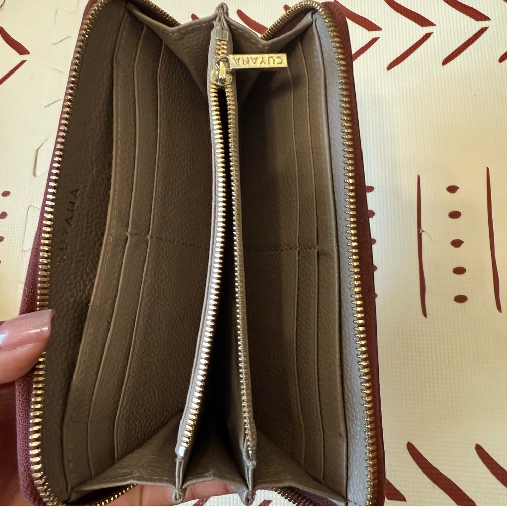 CUYANA Classic Zip Around Wallet - Merlot - Picture 5 of 10